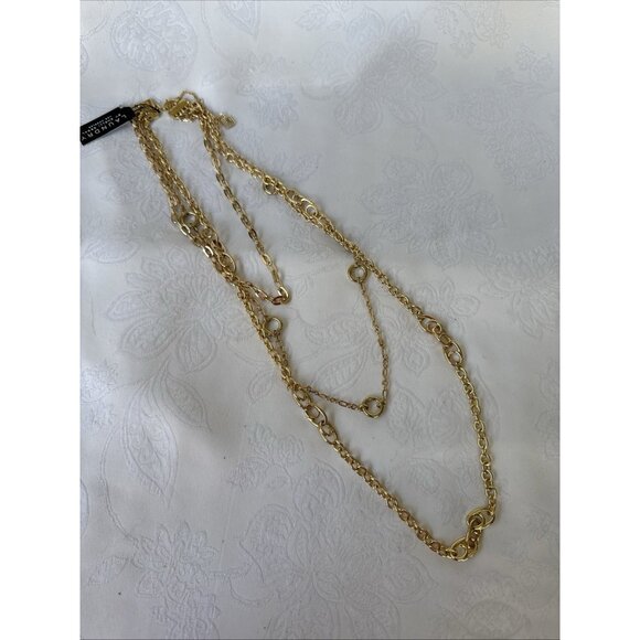 Laundry Shelli Segal Gold Link Chain Layered 16" Long Statement Necklace NEW $55 - Picture 6 of 11